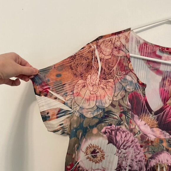 DRESSBARN DRESS BARN Plus Size Multi Floral Sublimation Short Sleeve Y2K Blouse - Picture 6 of 11